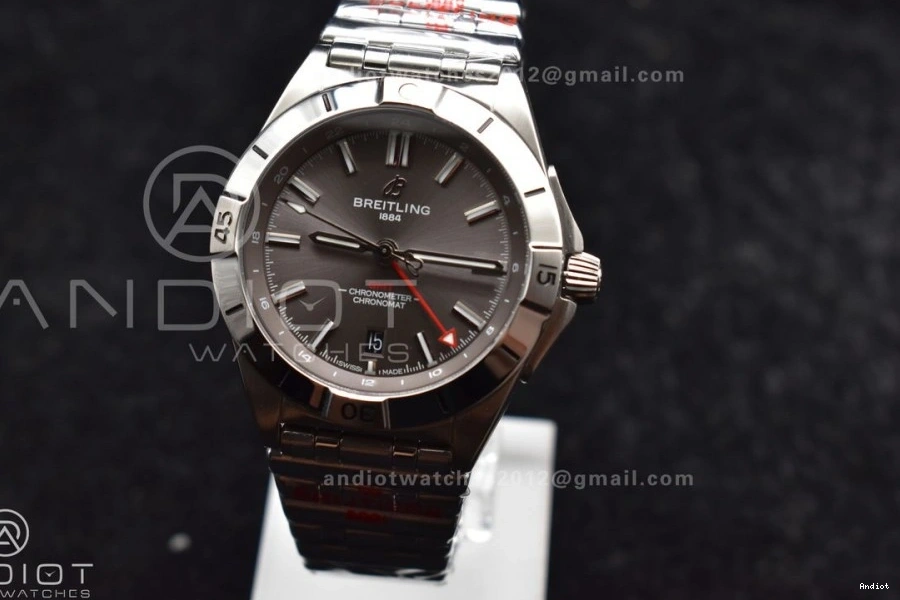 Breitling Best Factory 1:1 Dial 40mm Automatic BLS A2836 SS Chronomat Grey on GMT Bracelet Edition 0411